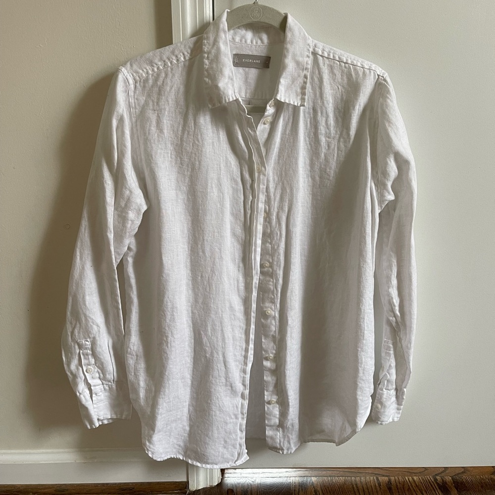 White Linen Everlane Button Up Size 6